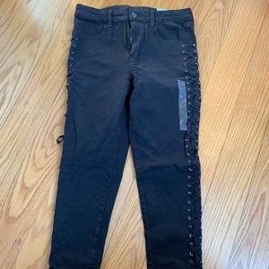 american eagle jeans with ties down the legs